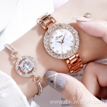 Luxury Women's Fashion Quartz Watches with Rhinestone Charm Dress Ladies Watch with Stainless Steel Casual Quartz Wristwatches